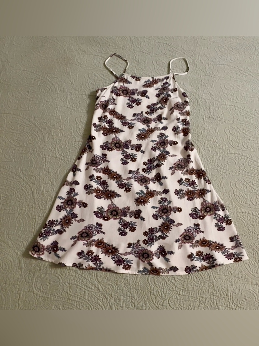 O’Neill open back floral mini sundress, med, nicely used.